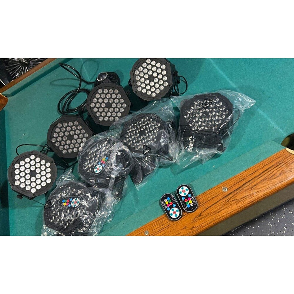 LED RGB PAR Stage Lights w/ Remote Control, Multicolor PAR Fixture Included